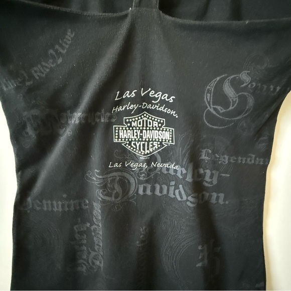 Harley Davidson Y2K Black Graphic Tank Top 2008 Las Vegas Nevada Size L - Picture 5 of 12